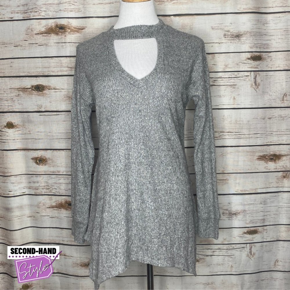 Maurices Grey Open-neck Sweater
